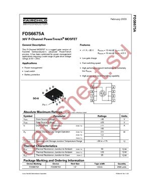 FDS6675A datasheet  